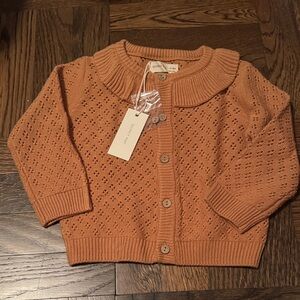 Quincy Mae NWT 12-18M Rust Knit Cardigan